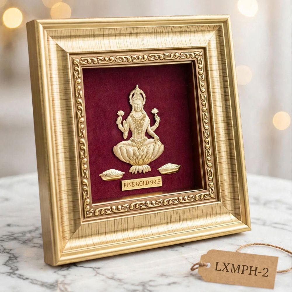 Goddess Laxmi 24K Fine Gold 99.9 Plated Frame  view 2