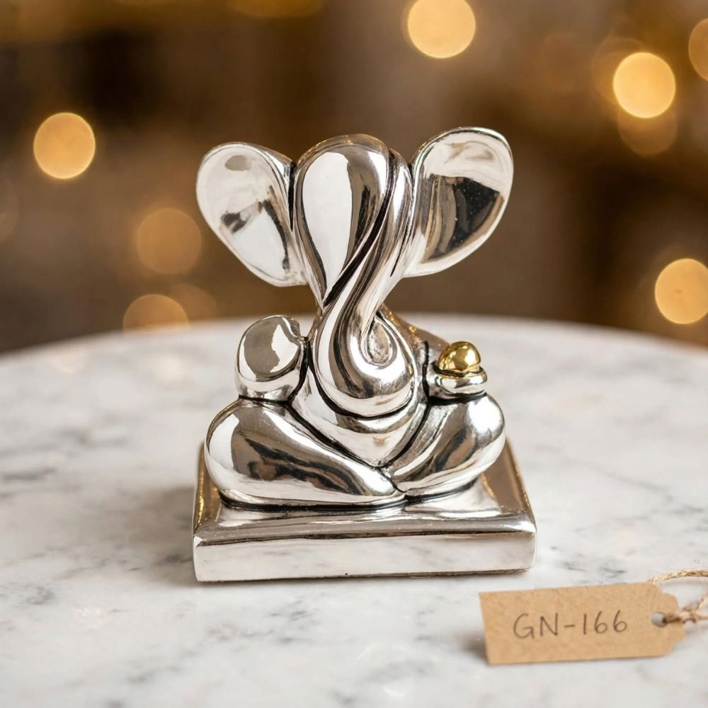 Silver Plated Lord Ganesha Idol 