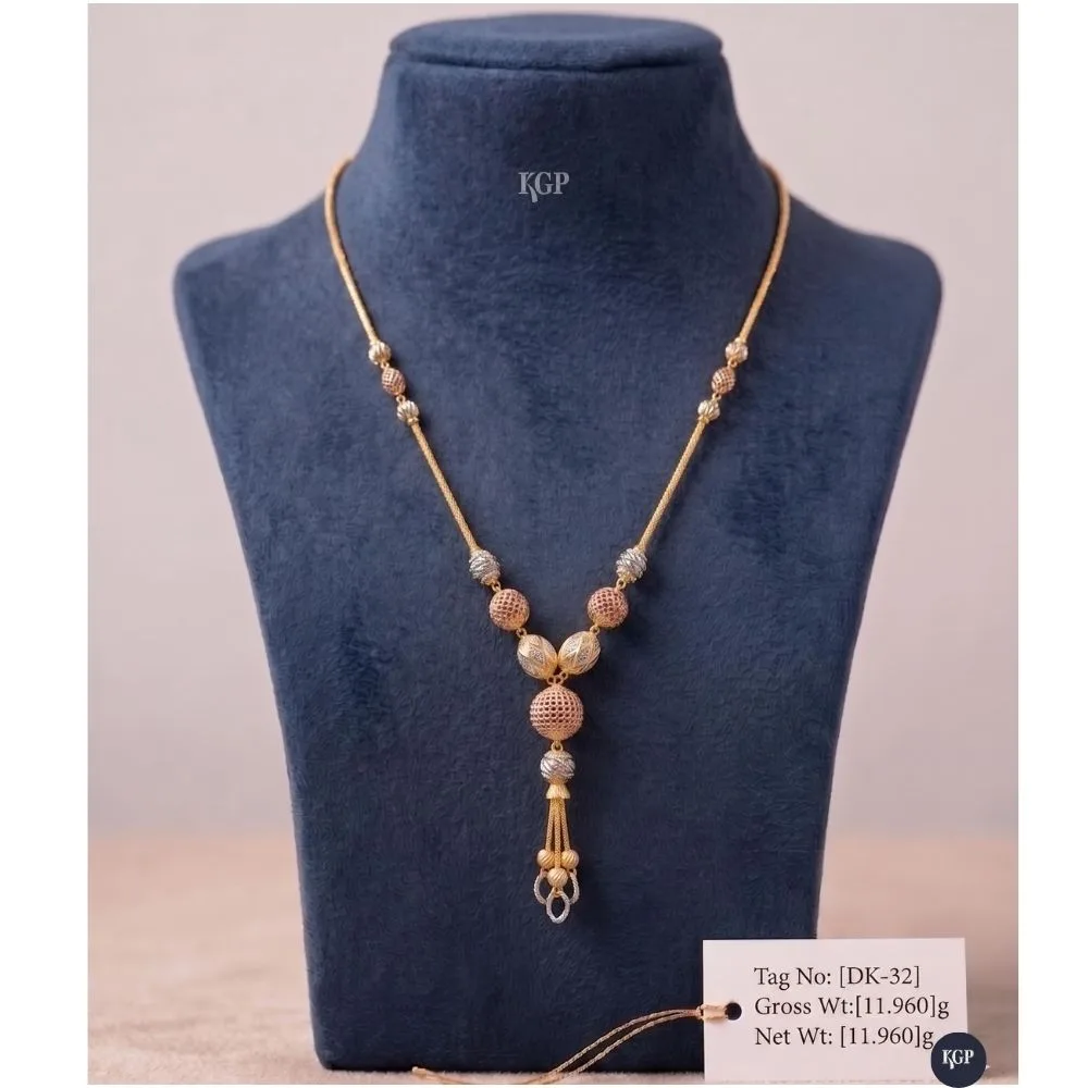 Tricolor Bloom Y-Chain Necklace