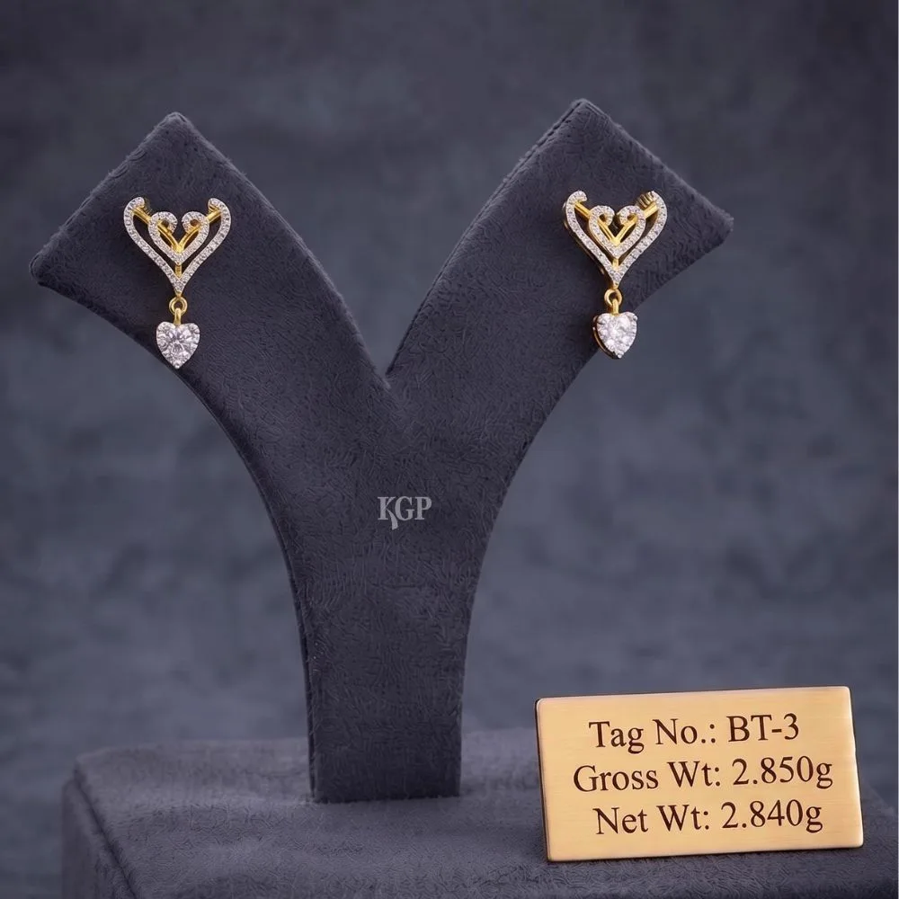 Amora Heartbeat Diamond-Style Gold Earrings