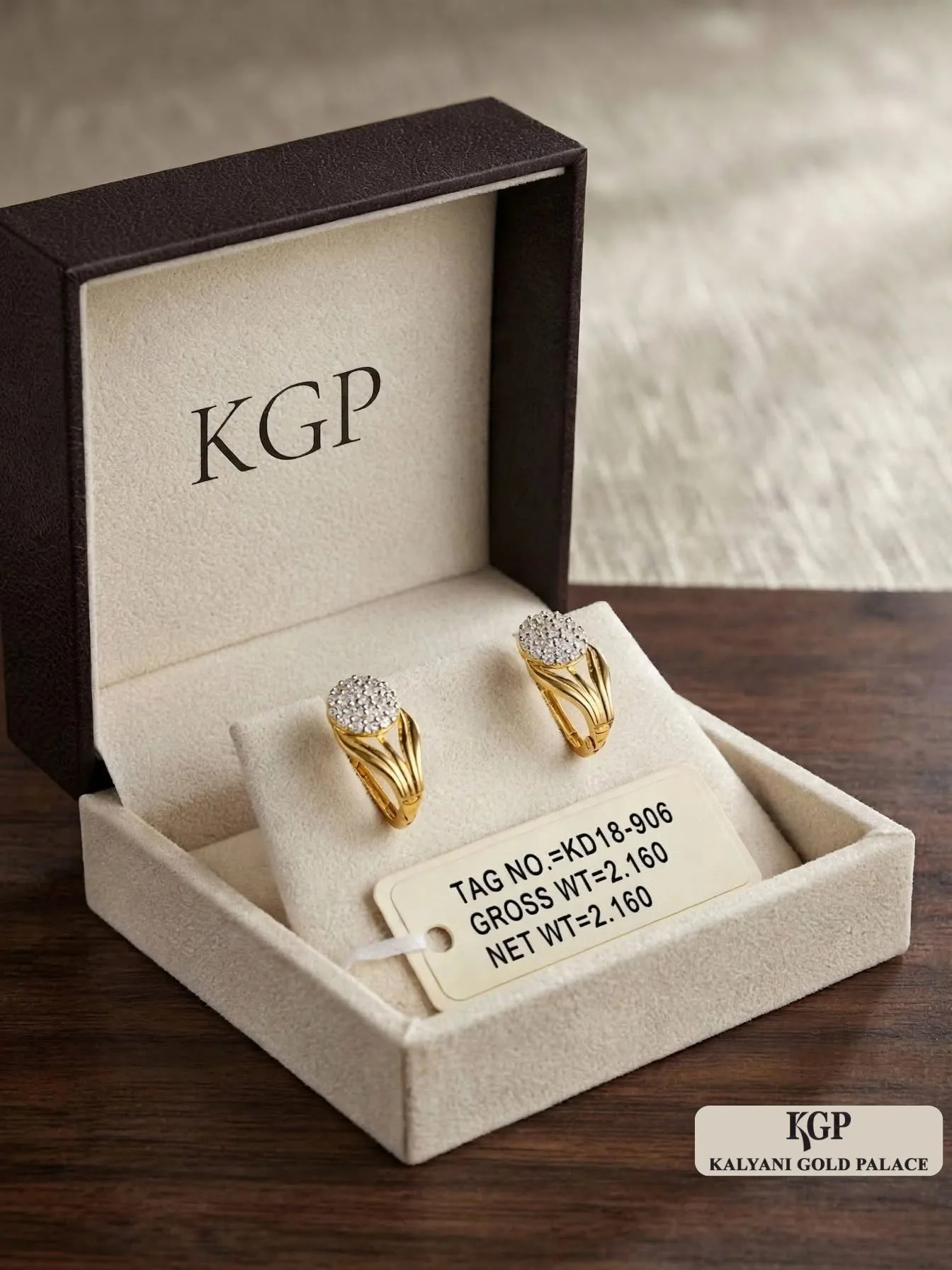 Elegant Round Stone Gold Earrings