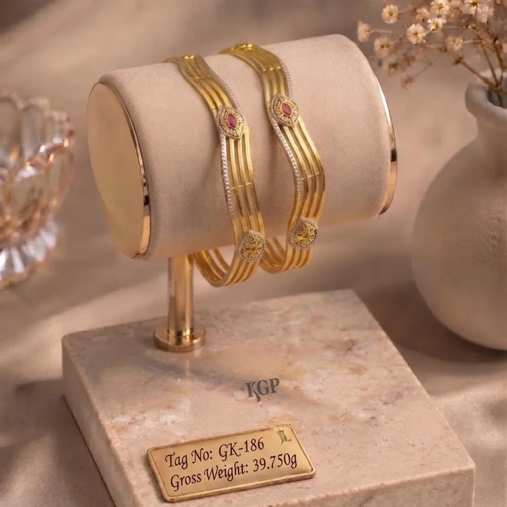 Ruby Radiance Classic Gold bangles 