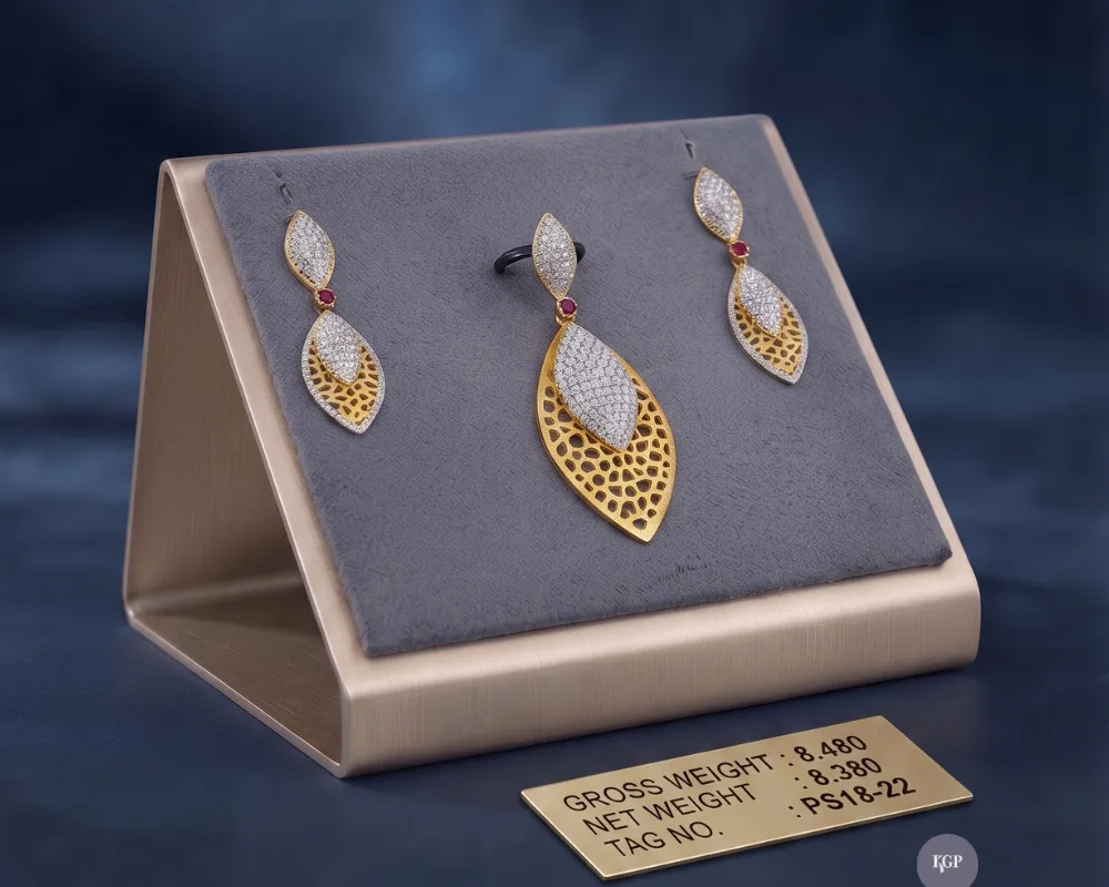 Marquise Filigree Pendant Set