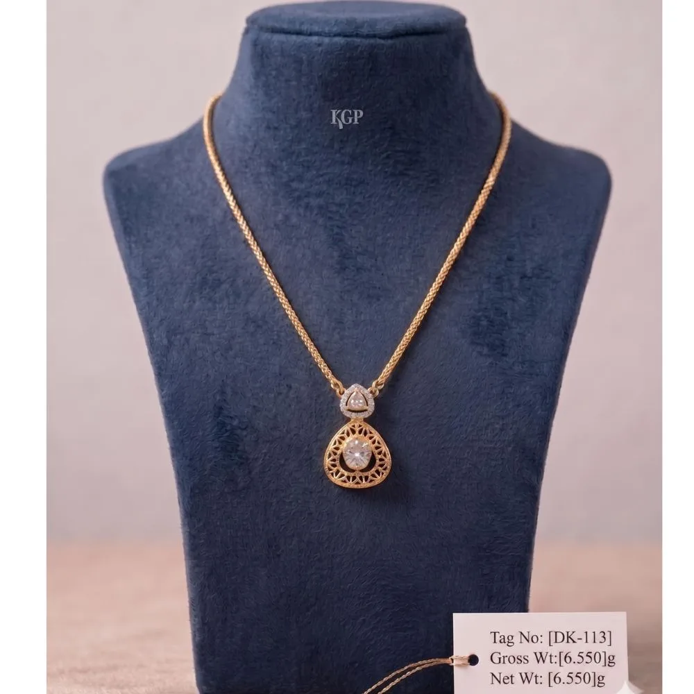 Teardrop Jali Diamond Pendant