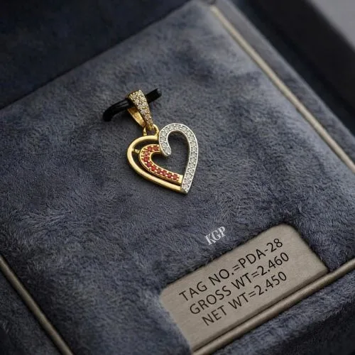 Ruby Heart Gold Pendant