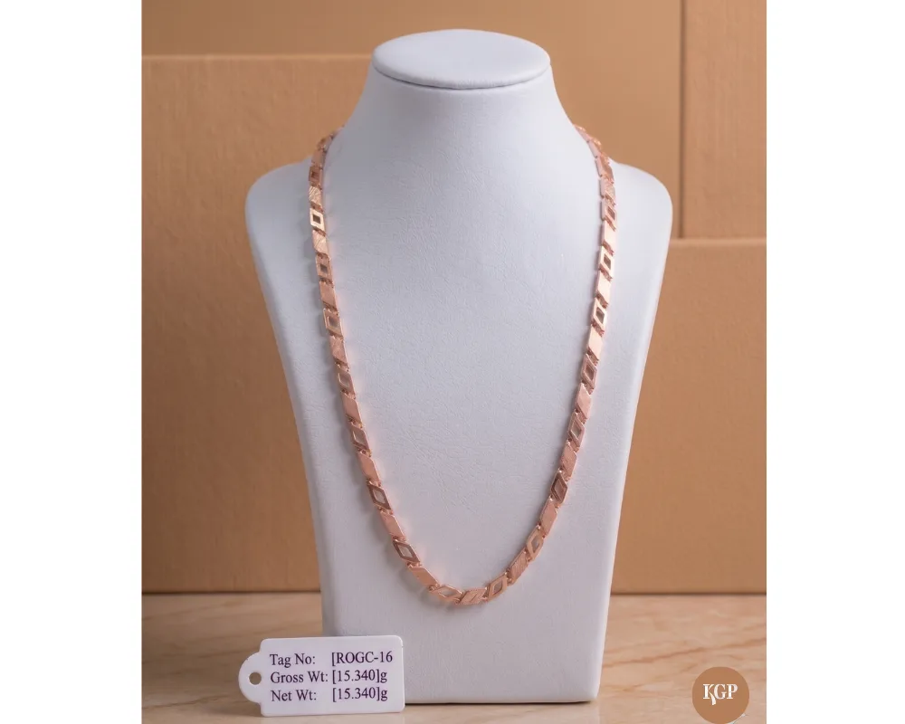 Rose Gold Geometric Link Chain
