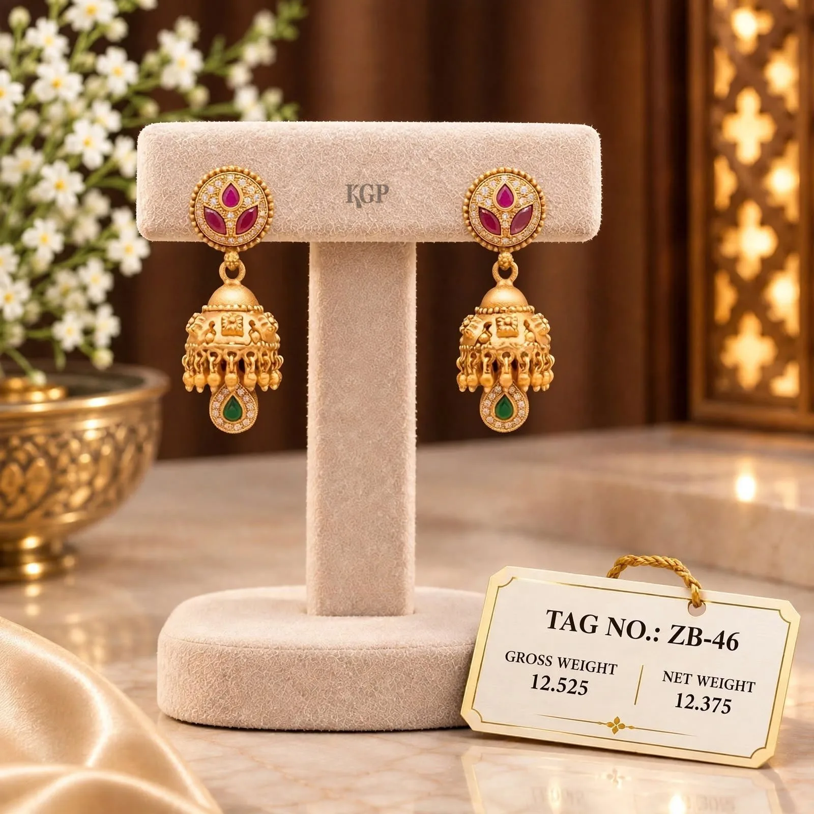 Antique Temple Zumar Butti Jhumka 
