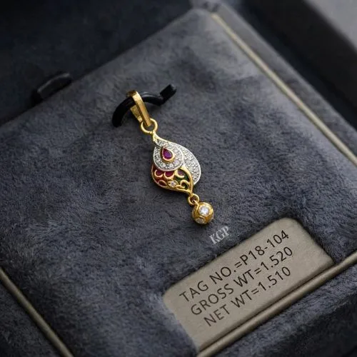 Ruby Drop Gold Pendant