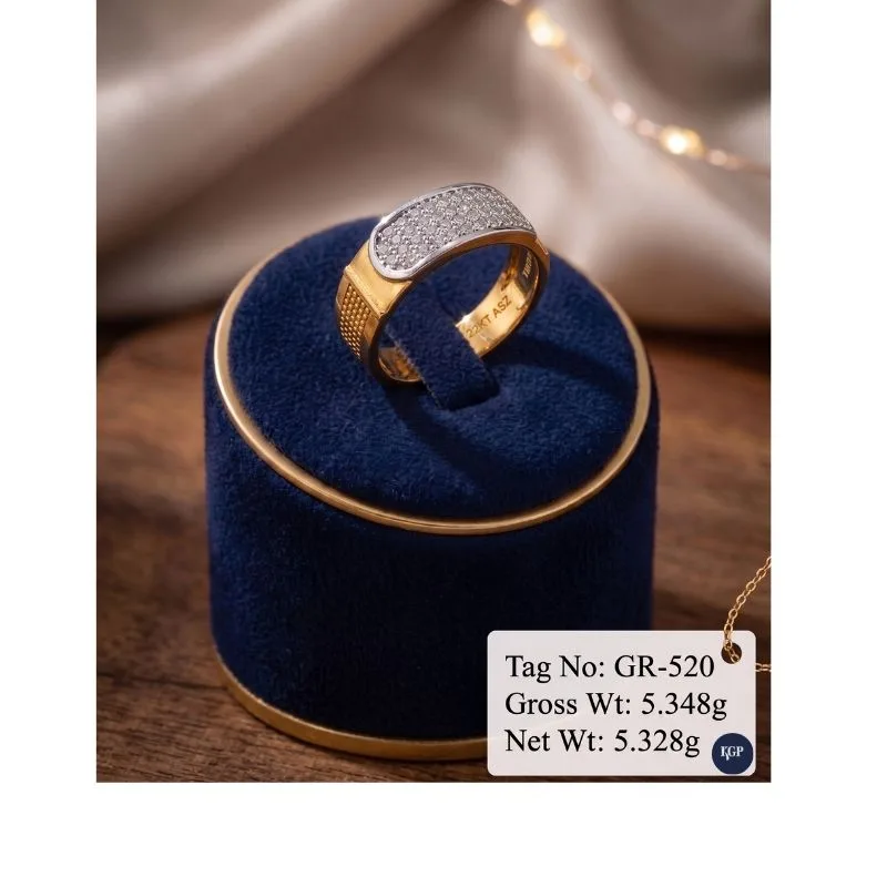 The Dazzling Pave Crest Men's Ring