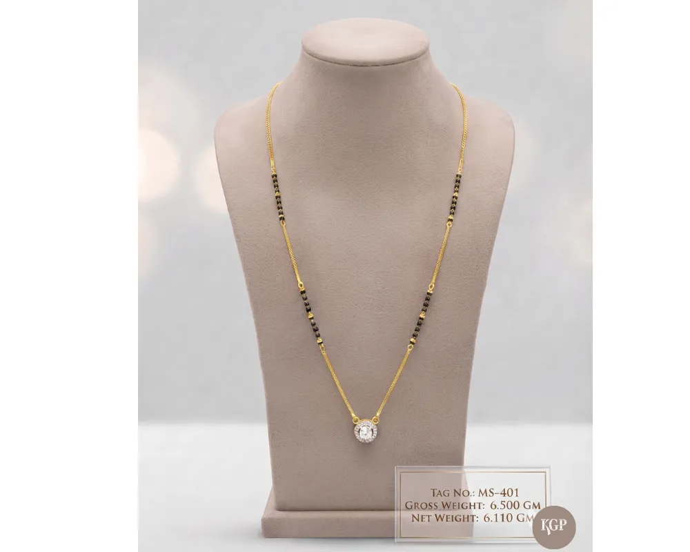 Elegant Solitaire Pendant Mangalsutra