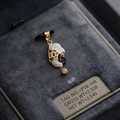Peacock Enamel Gold Pendant