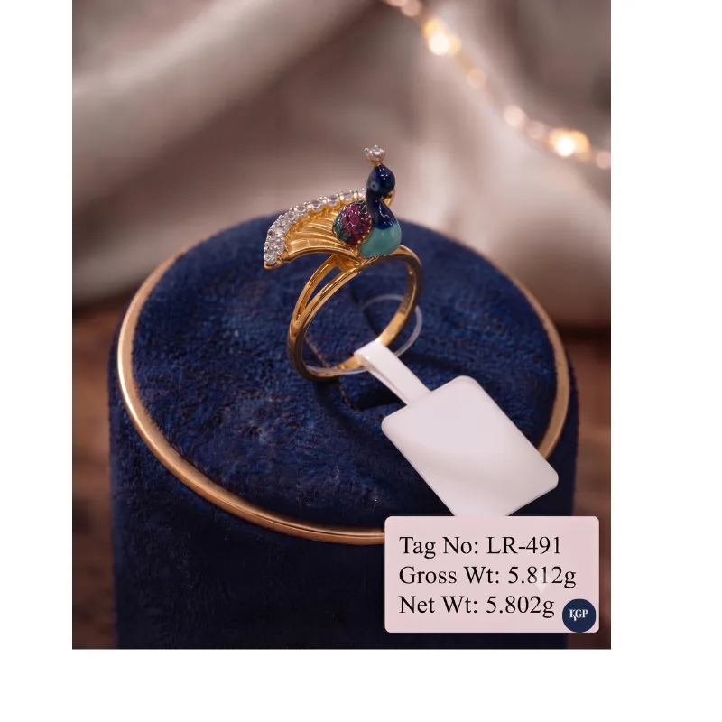 The Majestic Peacock Enamel Ring