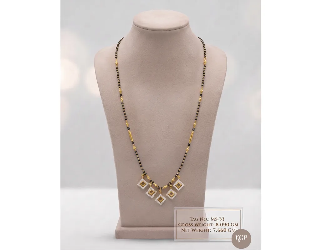 Diamond Motif Gold Mangalsutra