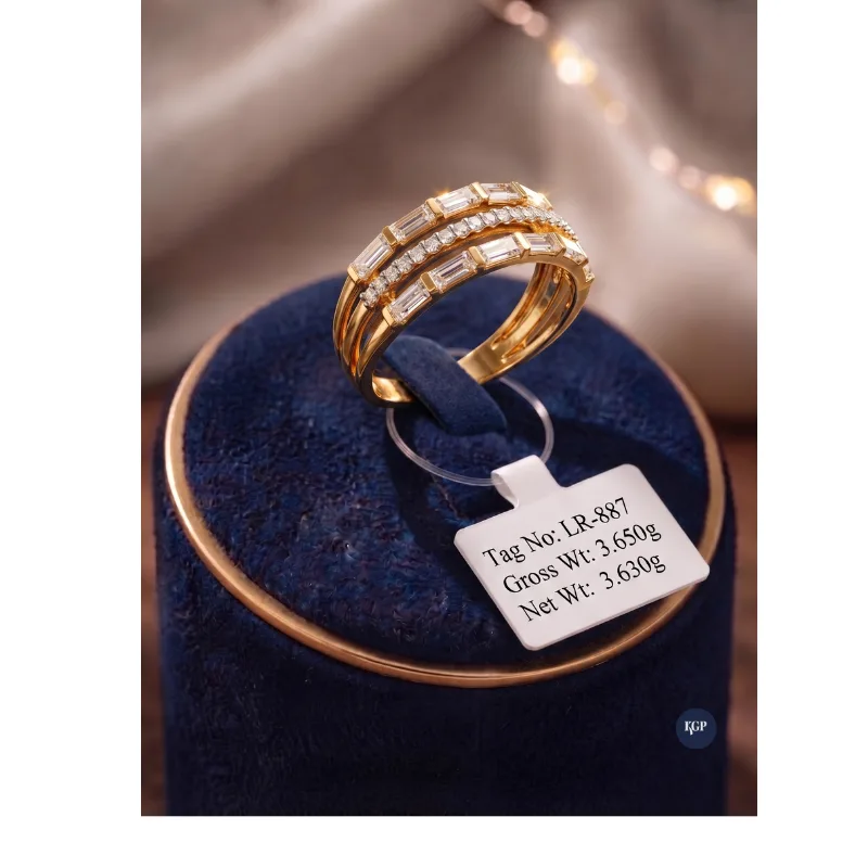 The Triple-Tier Baguette Gold Ring
