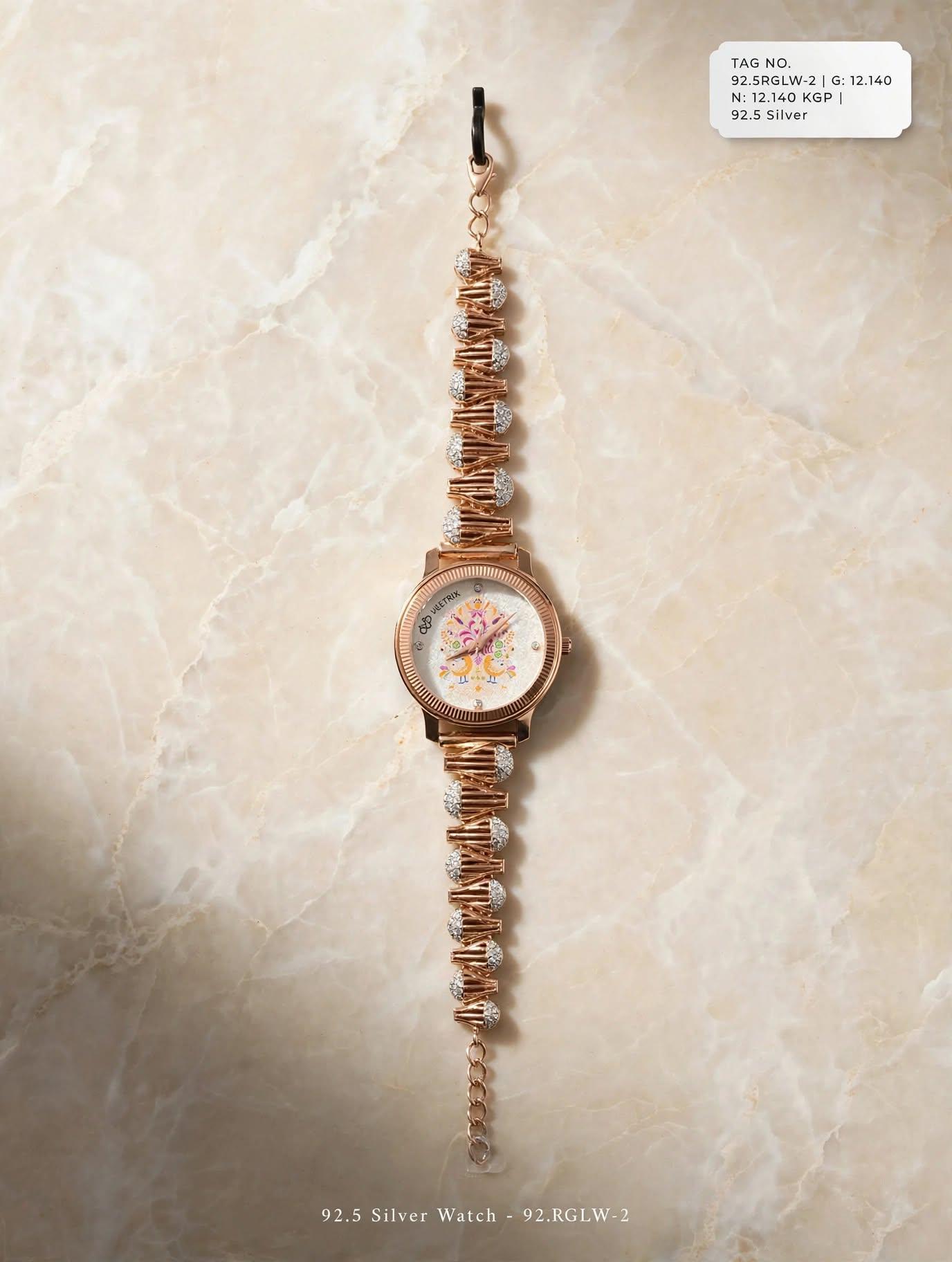 Rose Enchant Floral Silver Watch